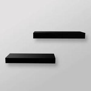 lot 325 image: Set of 2 16 Wood Ledge Wall Shelf - Threshold Black