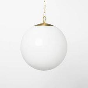 lot 327 image: Milk Glass Ceiling Pendant Brass - Threshold designed with Studio McGee