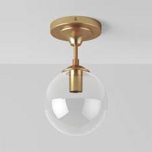 lot 333 image: Geneva Collection Glass Semi Flush Mount Ceiling Globe Brass - Threshold