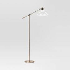 lot 334 image: Crosby Bell Floor Lamp Brass with Glass Shade - Threshold