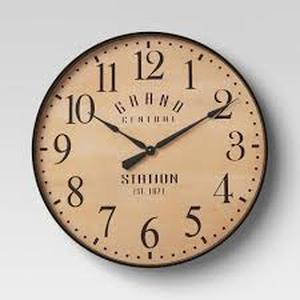 lot 336 image: 26 Grand Central Station Wall Clock TanBlack - Threshold