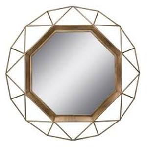 lot 339 image: 28.3 x 28.3 Metal Octagon Decorative Mirror - Stonebriar Collection Antique Gold