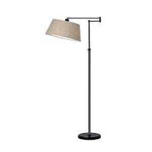 lot 320 image: Traditional Oil Rubbed Swing Arm Floor Lamp Brown - Threshold