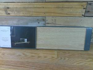 lot 322 image: 24 x 6 Woodgrain Shelf with Wrapped Rattan Bracket Brown - Threshold