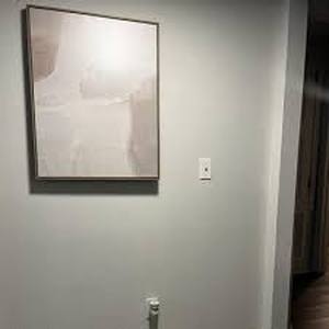lot 347 image: 24 x 30 Neutral Abstract Lines Framed Canvas - Threshold designed with Studio McGee