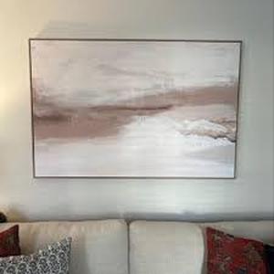 lot 349 image: 58 x 38 Abstract Horizon Framed Wall Canvas - Threshold designed with Studio McGee