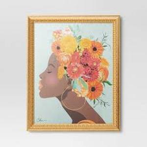 lot 360 image: 24 x 30 Floral Dream by Nikki Chu Vintage Canvas Board Gold - Threshold-Out of Box