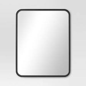 lot 342 image: 24 x 30 Rectangular Decorative Wall Mirror with Rounded Corners - Project 62 Black