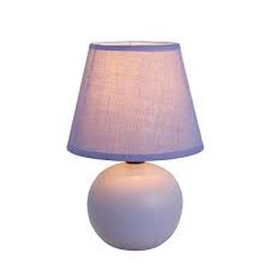 lot 412 image: Simple Designs 8.10 in. Purple Mini Ceramic Globe Table Lamp