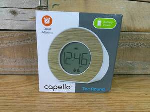 lot 435 image: Wood Toc Round Alarm Table Clock - Capello