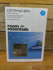 lot 443 image: LED Globe String Lights Black - Room Essentials