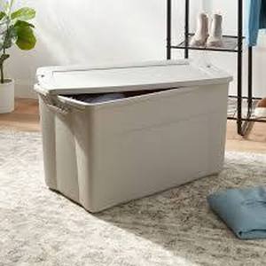lot 380 image: 45gal Latching Wheeled Tote Gray - Brightroom