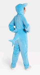 lot 449 image: Adult Blue Shark Halloween Costume Jumpsuit XL - Hyde & EEK Boutique