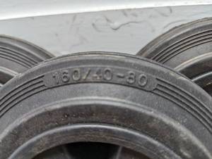 lot 484 image: Set of 3 - 16040-80 - 6.25 Rubber Wheels with Bearings - Set of 3