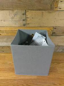 lot 455 image: Fabric Collapsible Bin of Halloween Glow Stuff and Light Up Sling Things...