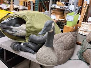 lot 299 image: Lot of (9) Plastic Goose Decoys
