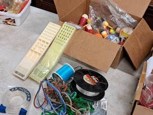 lot 337 image: Assorted Fishing Tackle - Bobbers, Fishing Line, Stringers, Hook Holders