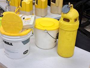 lot 366 image: Lot of (3) Frabill Assorted Minnow Buckets