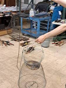 lot 378 image: Lot of (3) Wire Fish Baskets