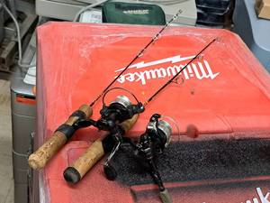 lot 448 image: Lot of (2) Ice Fishing Rods with Open Face Reels