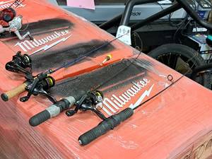 lot 449A image: Lot of (3) Ice Fishing Rods with Open Face Reel