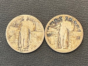 lot 7 image: Standing Liberty Quarters