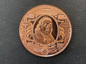lot 13 image: 1 Ounce .999 Fine Copper Round