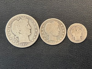 lot 24 image: Barber Silver Coins