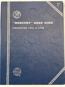 lot 32 image: Mercury Dimes and Book