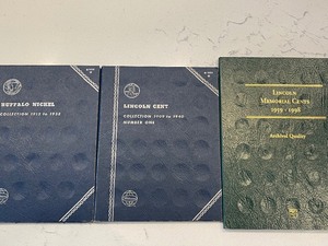 lot 36 image: Buffalo Nickels and Lincoln Cents and Books