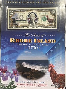lot 62 image: Rhode Island $2 Dollar Bill