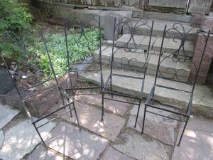 (P) Set of 4 Vintage Steel Chair Fr...