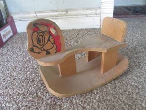 (DLR) Vintage Wood Rocking Horse...