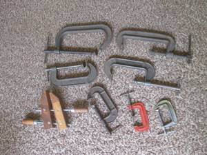 (DLR) Assorted C- Clamps 1 Wood Cl...