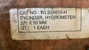 4 Laboratory Glass Cylinders 375 mm x 50 mm