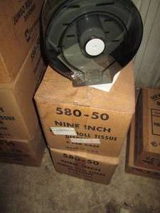 lot 75 image: (2) Cases of 4, nine inch Jumbo roll tissue dispensers