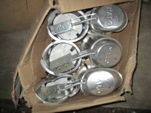 lot 97 image: Box of stainless Halo recessed can lights