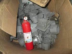 lot 101 image: Large box of plastic electrical use housing