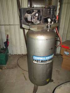 lot 2 image: Campbell Hausfeld 6hp Cast Iron Series 60-gallon 1 phase air compressor functionality not known