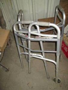 lot 114 image: Pair of metal framed walking aids