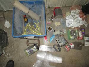 lot 180 image: Large assortment of construction hardware, outlet covers, steel wool and more