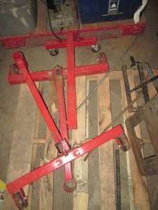 lot 182 image: Lower (3) rolling sections of an engine hoist