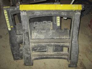 lot 13 image: Pair of folding plastic saw horses