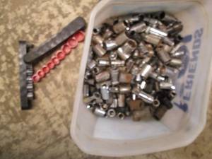 lot 26 image: Craftsman and other brand 14in METRIC & SAE shallow socket assortment loaded into a bucket
