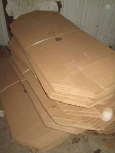lot 286 image: (7) Bound bundles of boxes (approx 34.5in21.5in4.5in when set up)