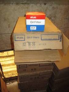 lot 304 image: 6-open case lot of Atlas Oil Filters M-56