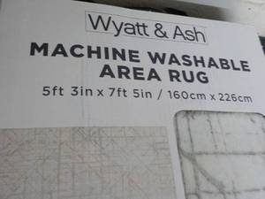 Wyatt and Ash Machine Washable Area Rug 5 ft 3 x 7 ft 5