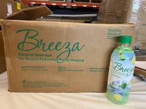 lot 32 image: MSRP $200  1 Case (24 each) NEW Beekley Medical 221 16.9 fl. oz. Breeza Sugar-Free Gluten-Free Flavored Beverage for Neutral Abdominal Pelvic Imaging - Lemon-Lime Flavor - Expiration 226
