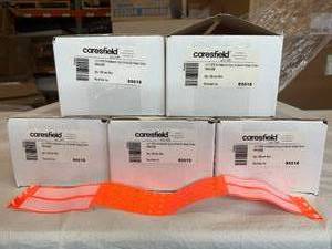 lot 42 image: MSRP $400  5 Cases (250 each) NEW Caresfield 85018 Wristbands Vinyl Write-On Snap Close - Neon Orange -&nbspWaterproof Lightweight Security Wrist Bands for Bar Club Festival Music Meeting