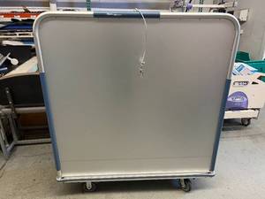 lot 63 image: MSRP $3,000 3-Shelf Enclosed Metal Supply Storage Linen Laundry Cart - Great Condition&nbsp&nbspDurability Is A Lifetime